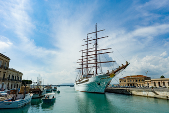 Sea Cloud II in Syracuse, Sicily.